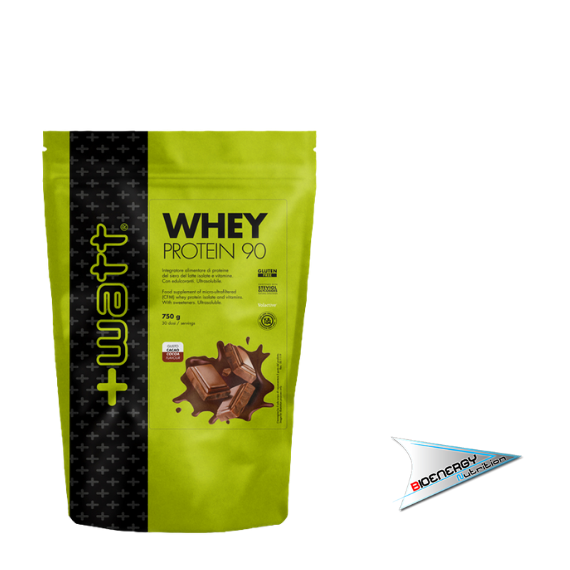 +Watt-WHEY PROTEIN 90  750 gr Doypack Cacao  